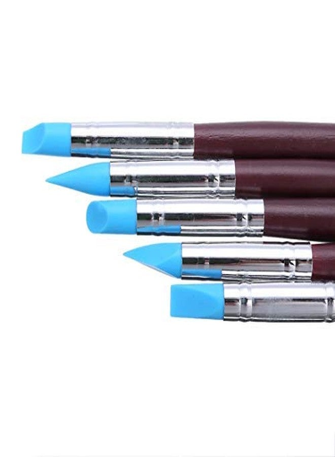 KNAFS 5Pcs Polymer Clay Tools Carving Craft Brush Pottery Tools Clay Sculpture Nail Art Tools Pottery Ceramics Tool Color Shapers, Multicolour - Image 3